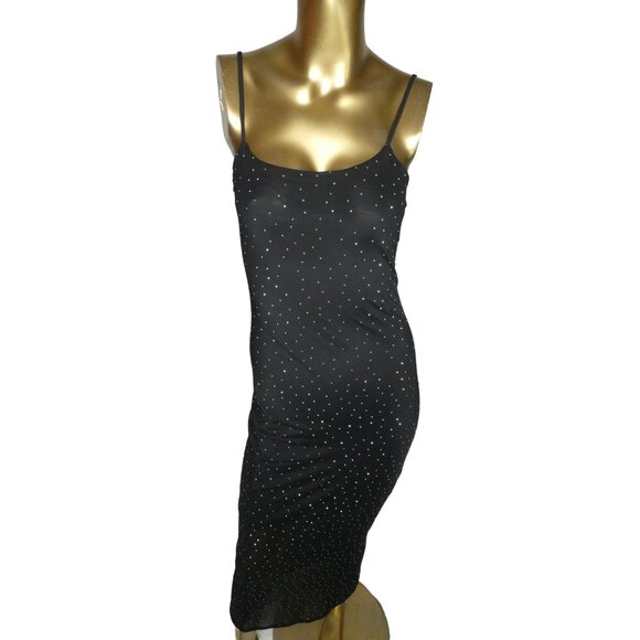 Popular 21 Black Elegant Evening Dress with Rhinestones Women' s M - Picture 1 of 7